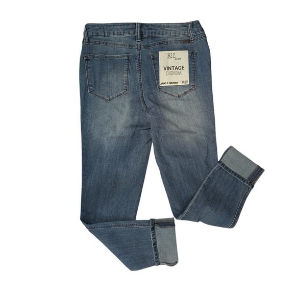 1822 Denim Vintage Cuff Jean in Isabelle. Ankle skinny. Blue. Petite Size 4P/27P - Picture 2 of 5
